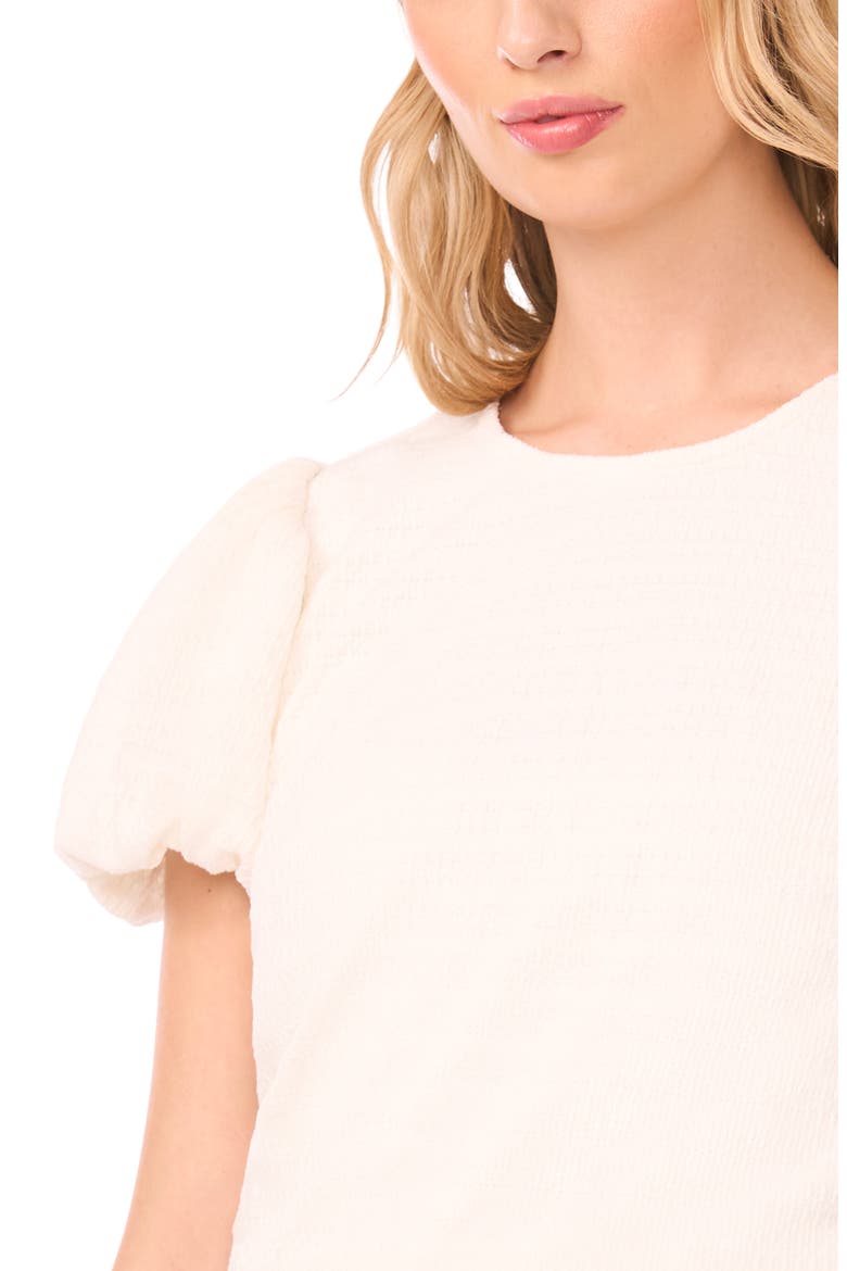 Texture Knit Bubble Sleeve Top, Alternate, color, NEW IVORY