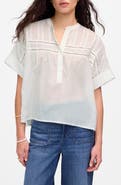 Madewell Lace Inset Pintucked Henley Top