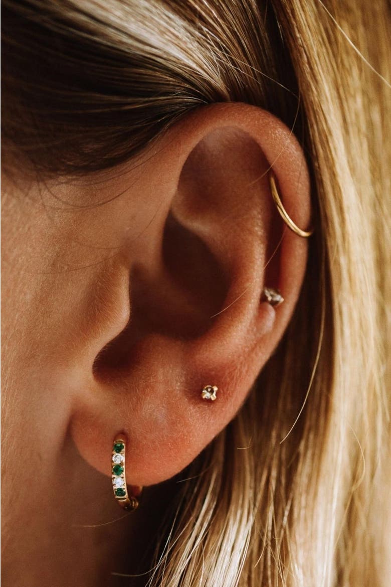 Oasis Green Hoops Earrings, Alternate, color, Green