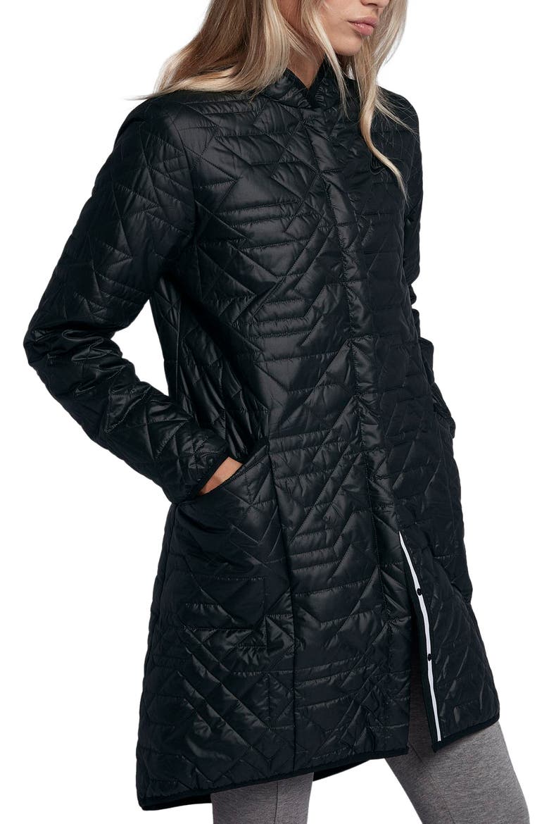 Sportswear Quilted Women's Parka, Alternate, color, BLACK/BLACK/BLACK