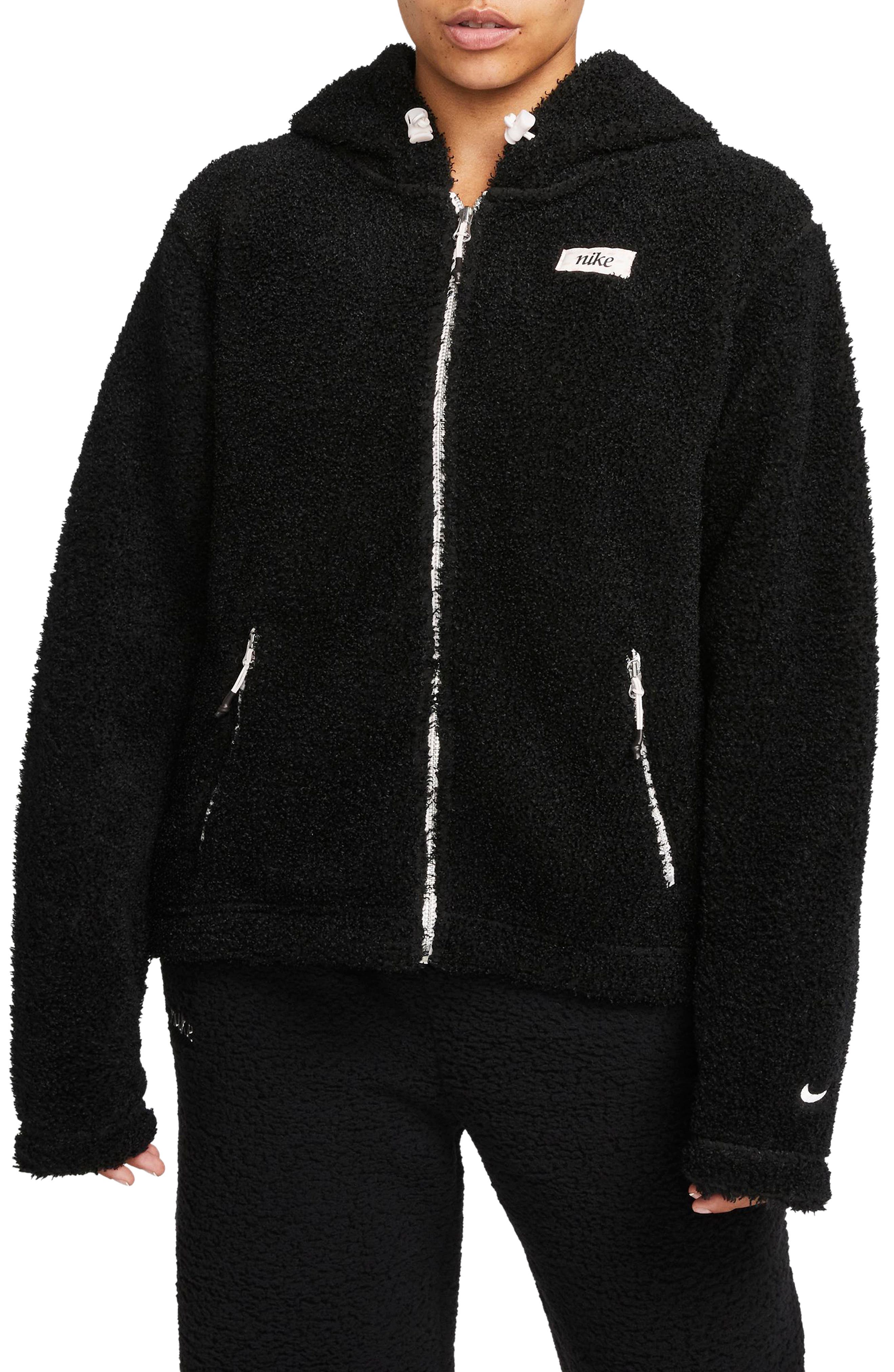 nike fuzzy zip up jacket