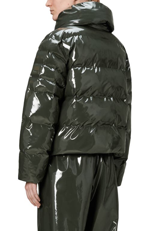 Rains Alta Vision Short Puffer Jacket Swamp In Green