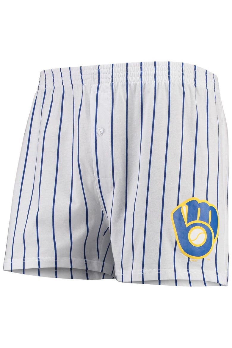 Men's Concepts Sport White Milwaukee Brewers Vigor Boxer Shorts, Main, color, White