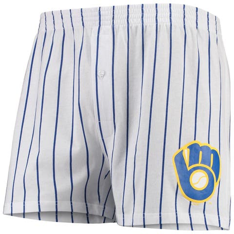 Men's Concepts Sport White Milwaukee Brewers Vigor Boxer Shorts
