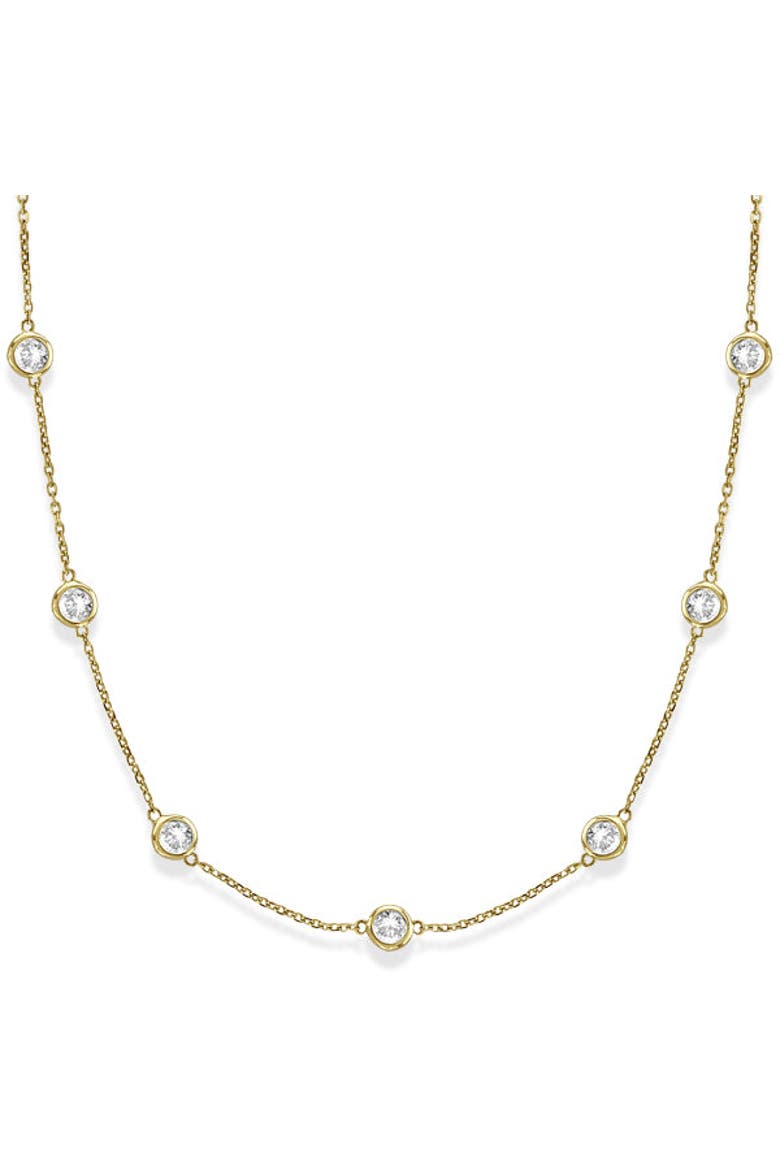 Lab Diamonds By The Yard Station Necklace 14k, Main, color, Yellow Gold