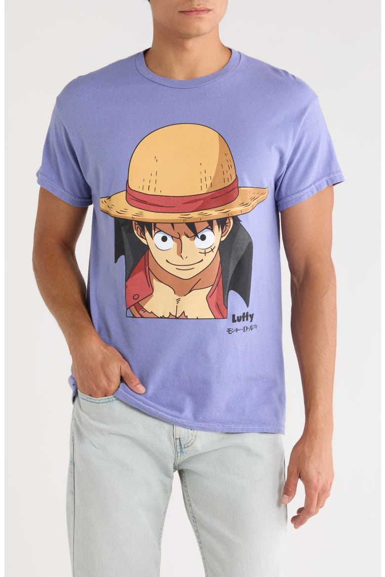 One Piece Jumbo Luff Cotton Graphic T-Shirt, Main, color, PIGMENT DYE BLUE JEAN