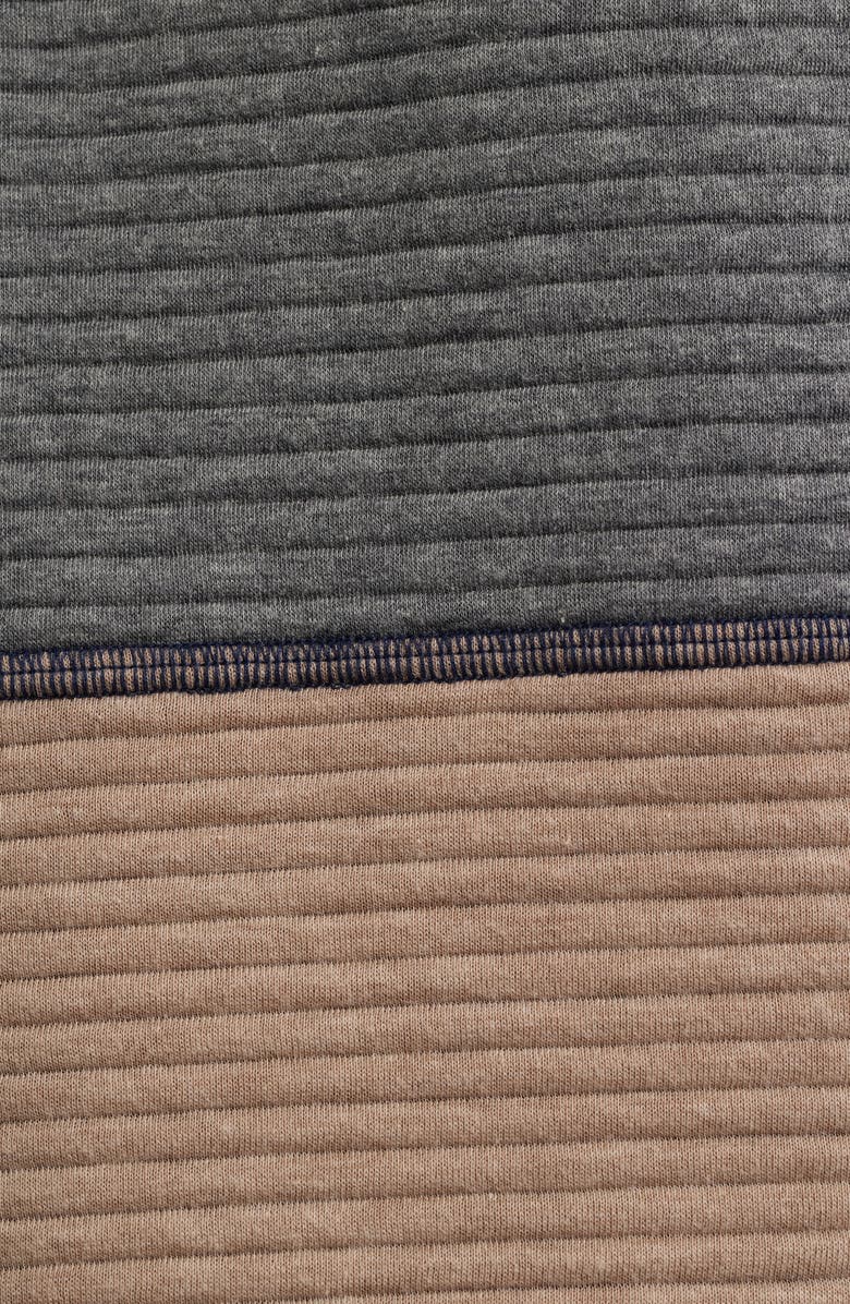 Johnston & Murphy Reversible Quilted Quarter Zip Pullover, Alternate, color, Light Blue Heather/ Navy