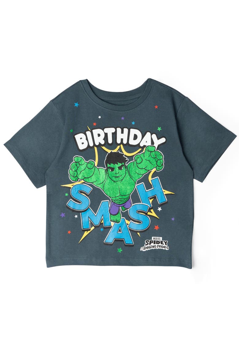 Spidey and His Amazing Friends Graphic Short Sleeve T-Shirt, Main, color, Hulk Dark Grey