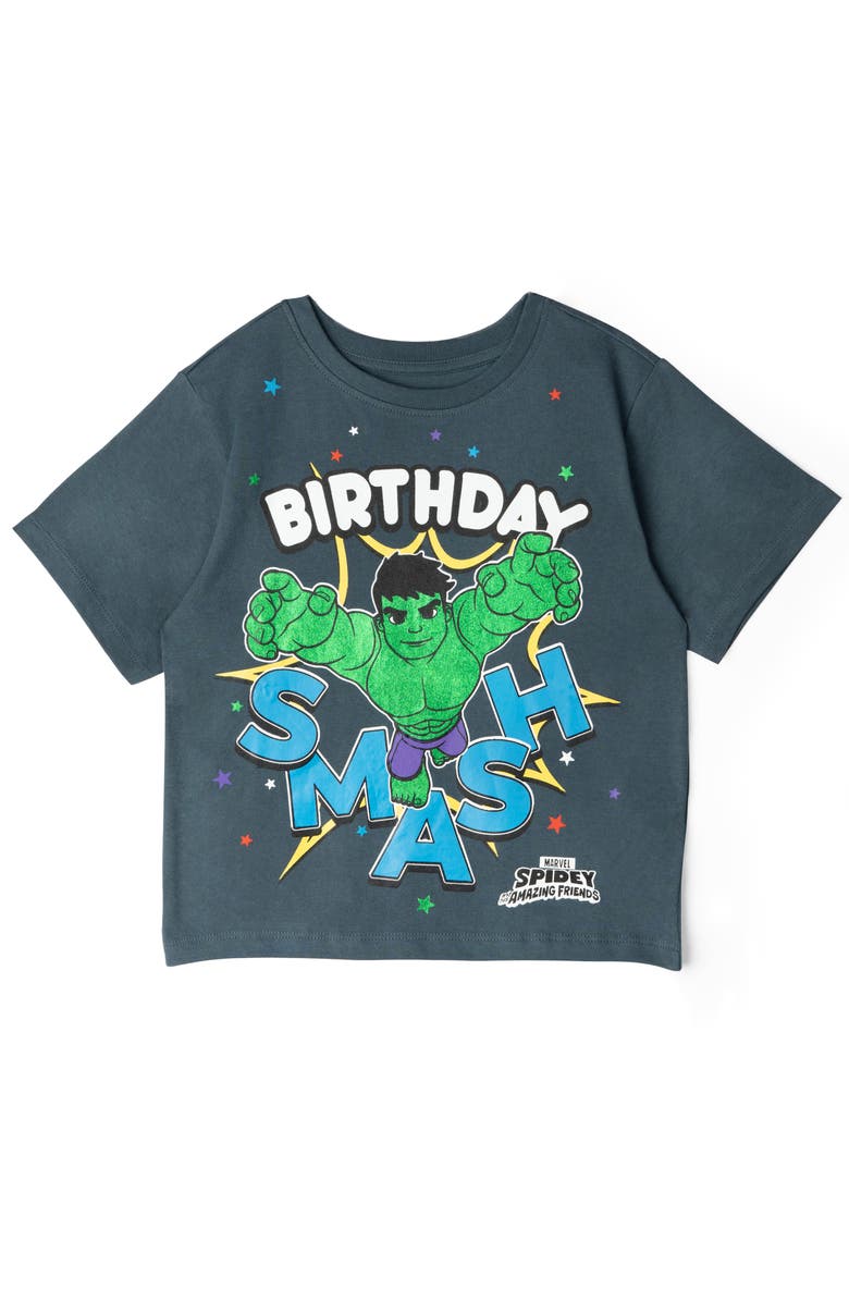 Marvel Spidey and His Amazing Friends Graphic Short Sleeve T-Shirt, Main, color, Hulk Dark Grey