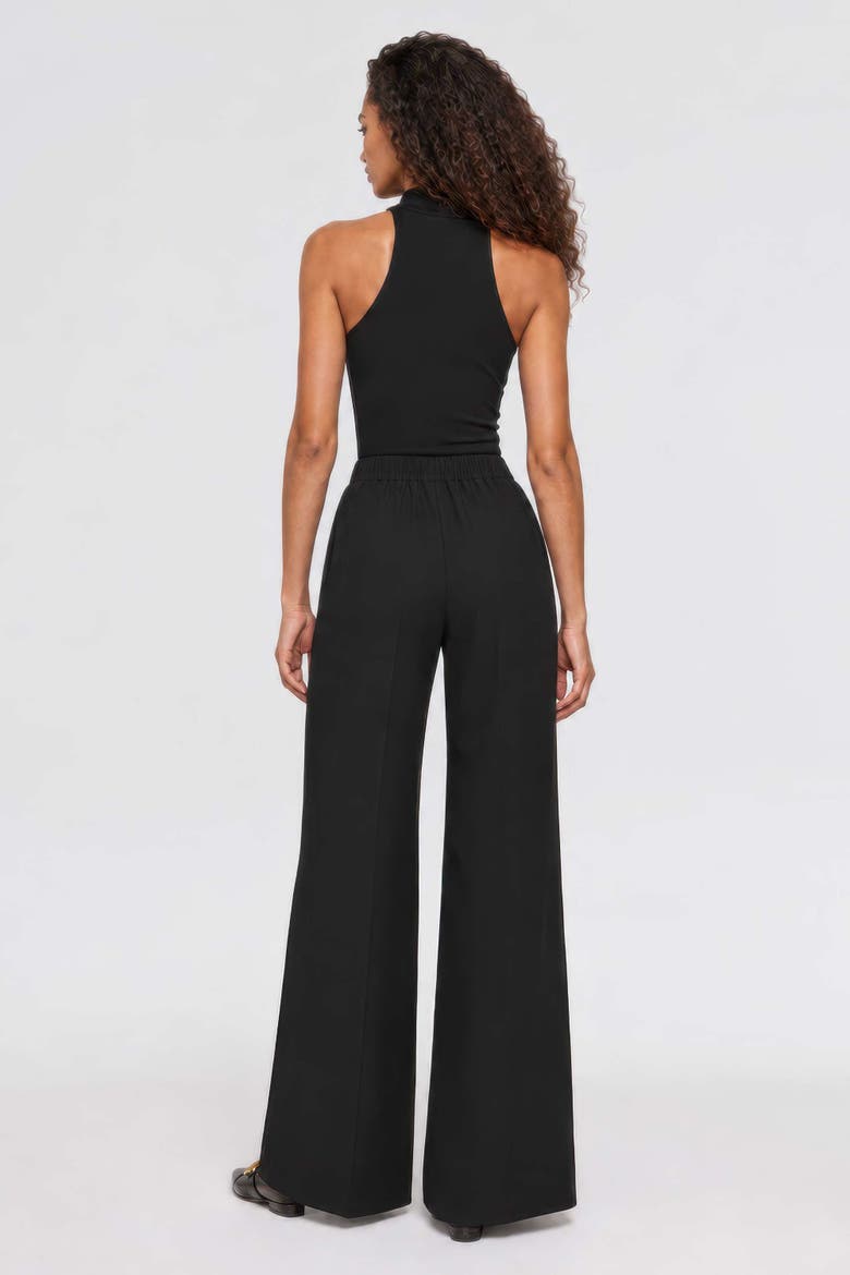 Elara High-Waist Pleated Wide-Leg Trousers, Alternate, color, Black