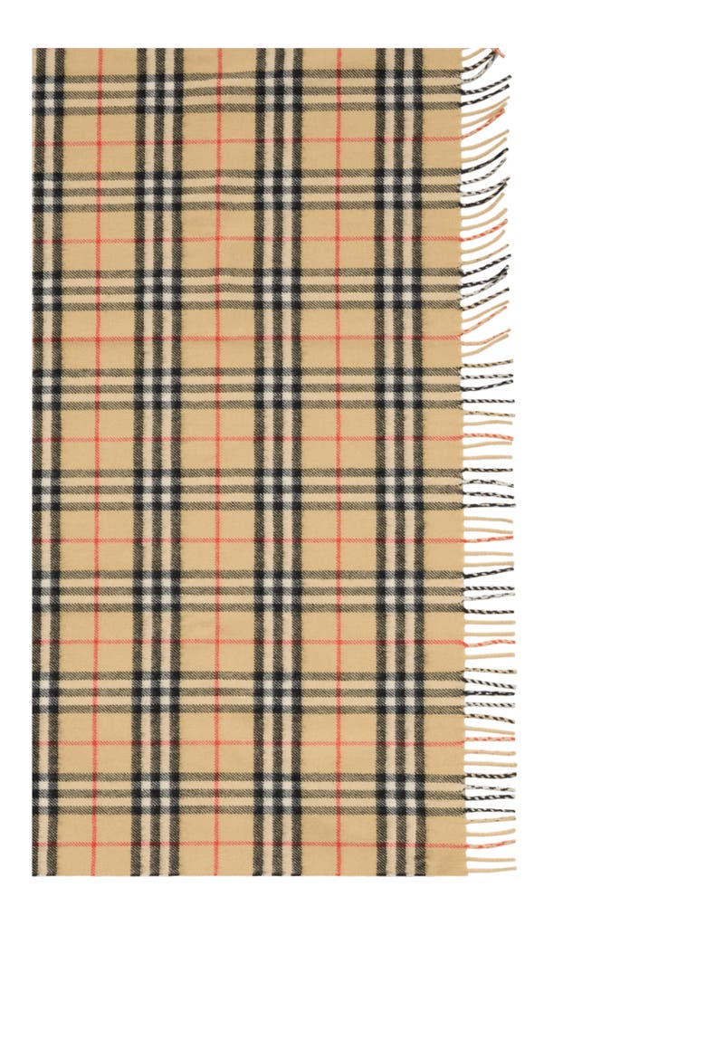 Check Wool Baby Blanket, Alternate, color, Sand beige