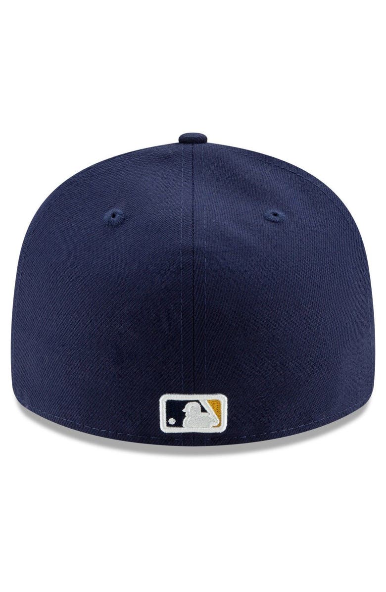 New Era Men's New Era Navy/Yellow Milwaukee Brewers Alternate 2020 Authentic Collection On-Field Low Profile Fitted Hat, Alternate, color, 