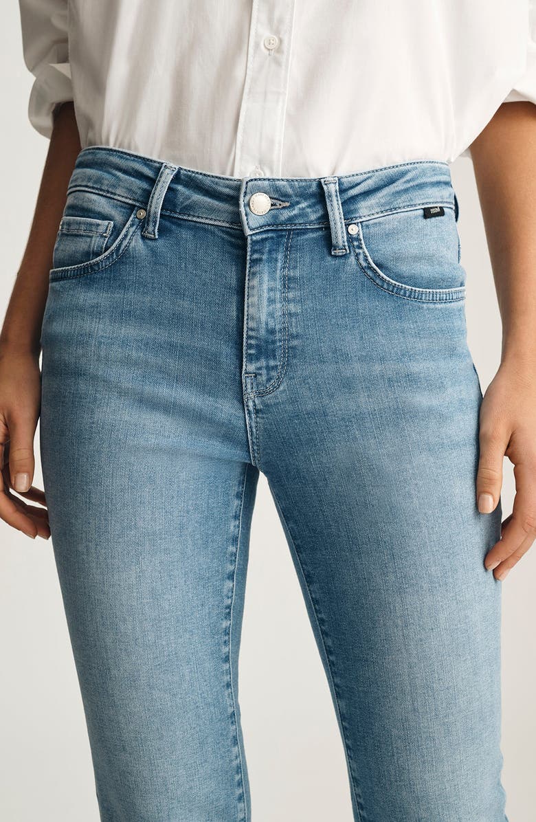 Mavi Jeans Sydney Mid Rise Flare Jeans, Alternate, color, Mid Blue Feather Blue