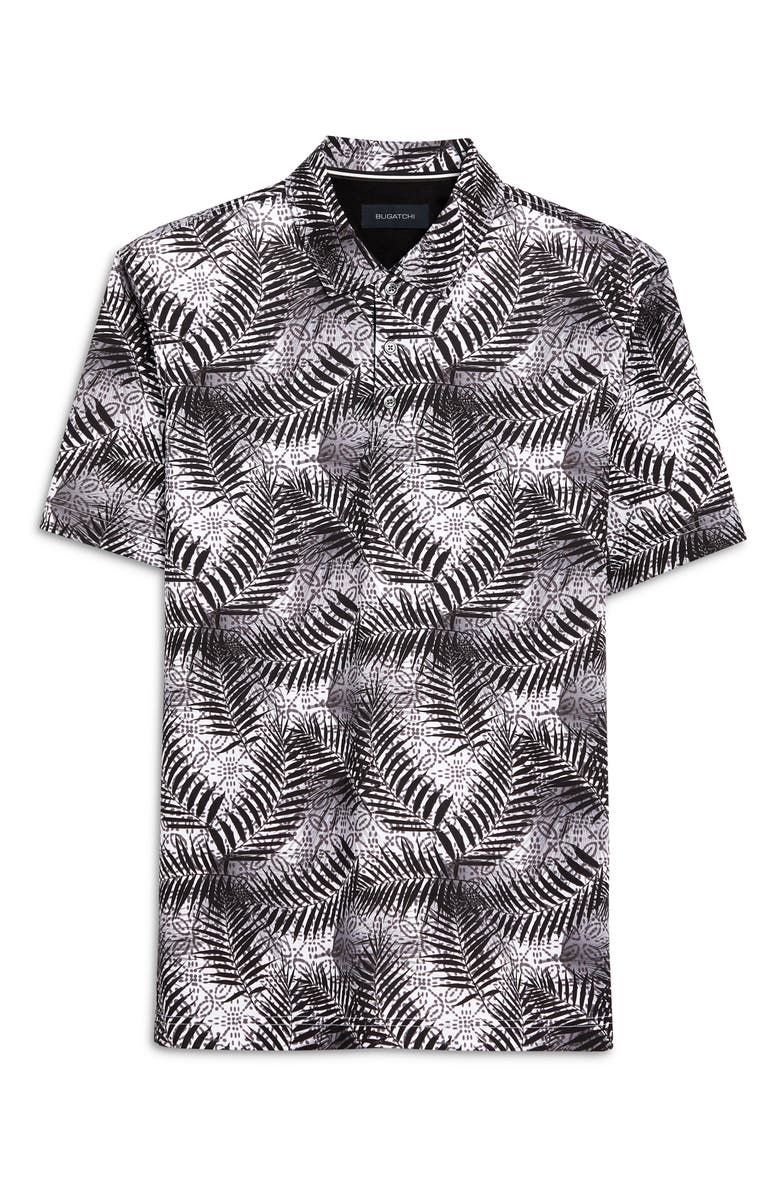 Bugatchi Digital Print Cotton Polo, Alternate, color, Black