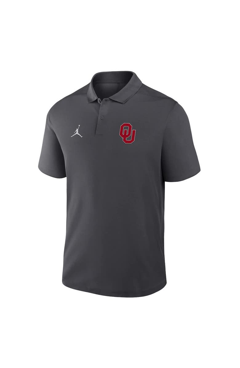 Jordan Brand Men's Jordan Brand Anthracite Oklahoma Sooners Primetime Victory Primary Logo Performance Polo, Alternate, color, 