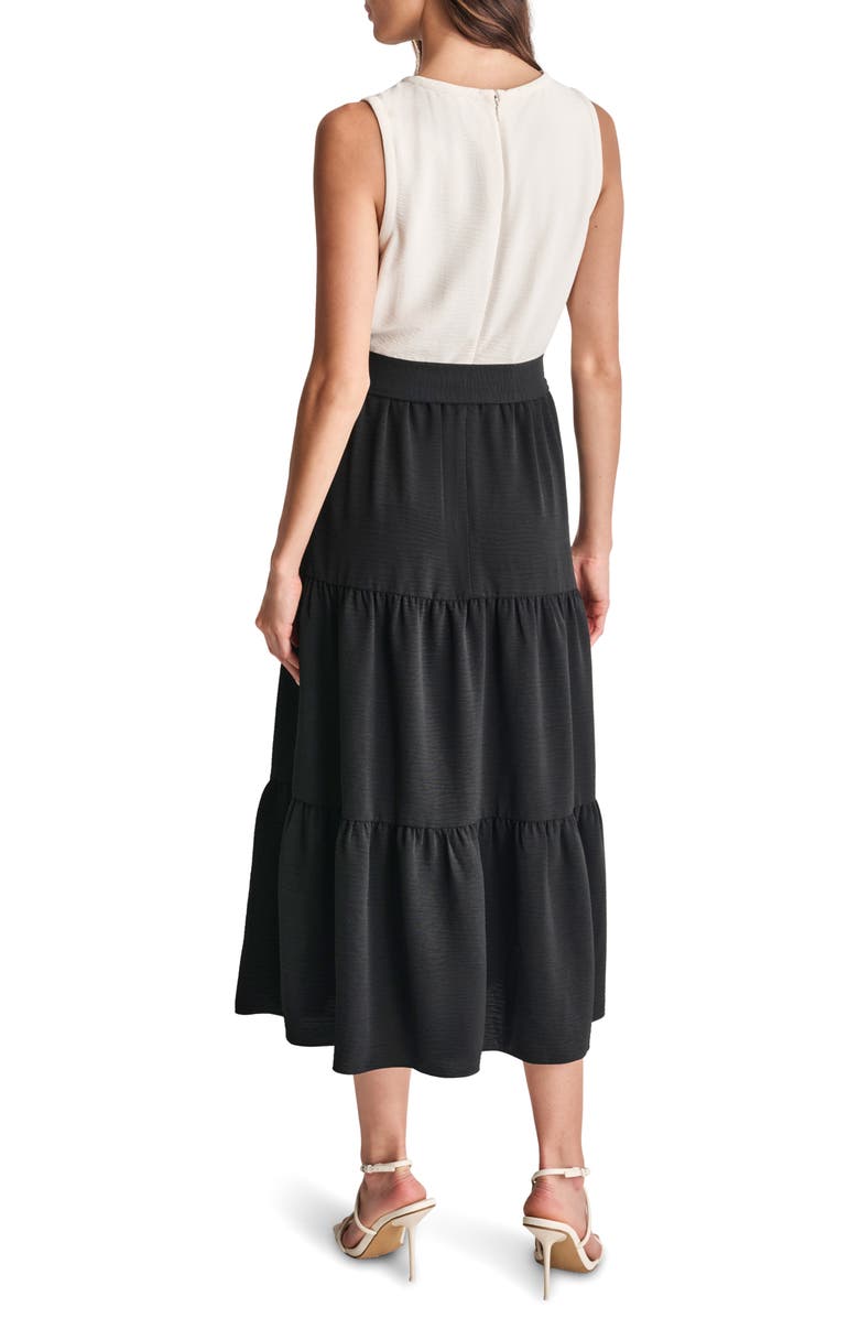 DKNY Colorblock Tiered Midi Dress, Alternate, color, 
