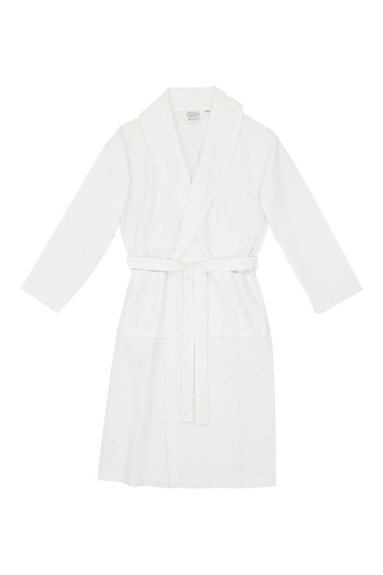 Waffle Weave Bathrobe, Alternate, color, WHITE