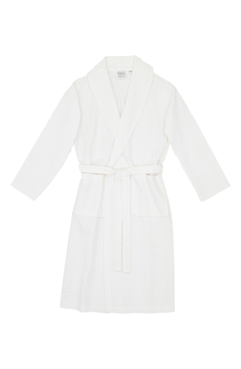 Linum Home Textiles Waffle Weave Bathrobe, Alternate, color, White