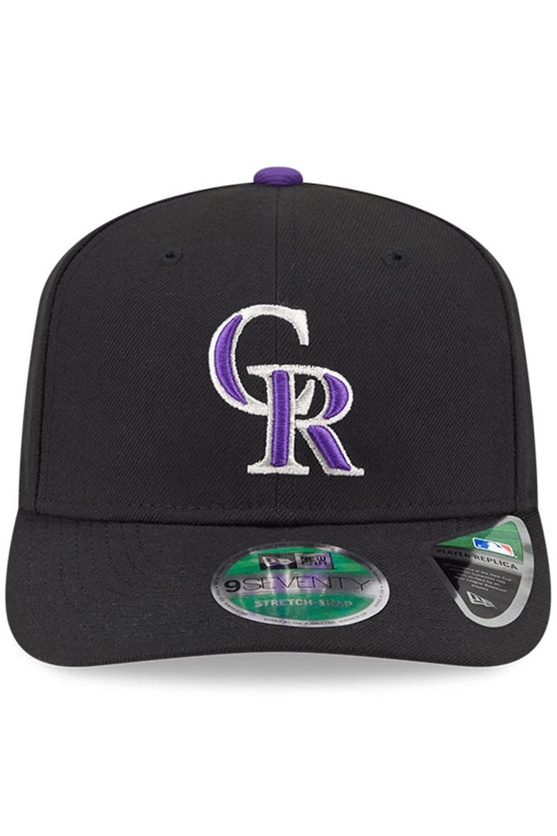 Men's New Era  Black Colorado Rockies Player Replica 9SEVENTY Adjustable Hat, Alternate, color, Black