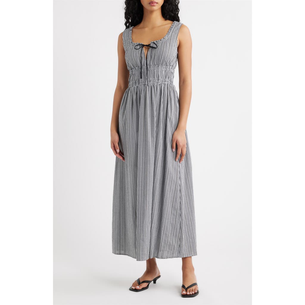 Rails Jordie Gingham Sleeveless Maxi Dress In Black Gingham