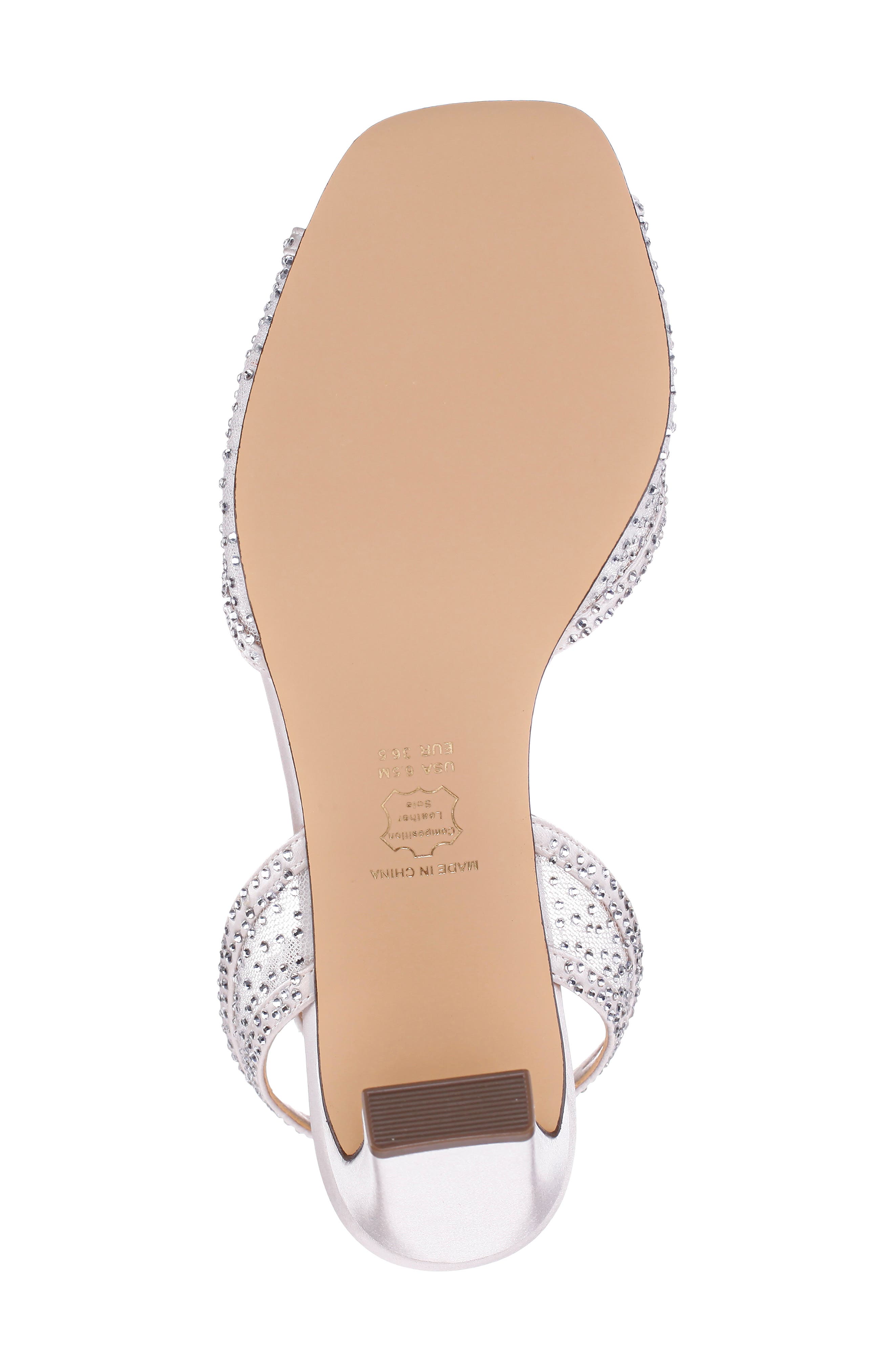 Agnus Crystal Mesh Sandal, Alternate, color, IVORY