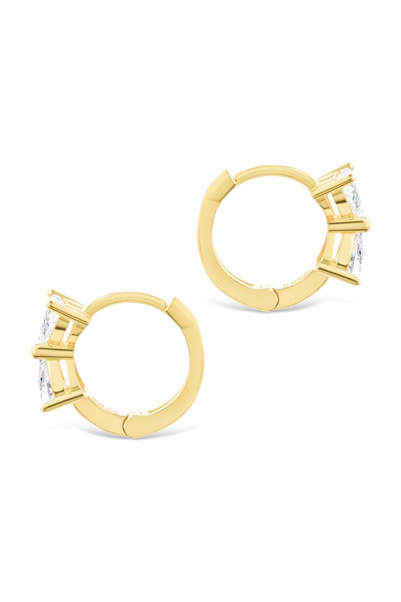 Ravenna Cubic Zirconia Hoop Earrings, Alternate, color, GOLD