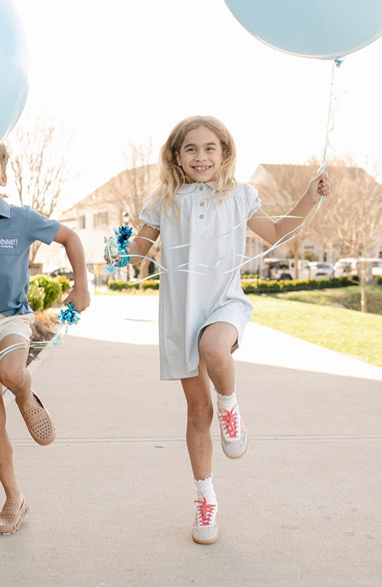 Little Paper Kids Libby Knit Dress, Alternate, color, Light Blue Stripe