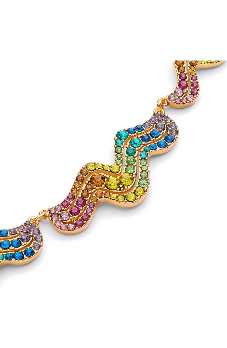 Kurt Geiger London Rainbow Wave Collar Necklace, Alternate, color, Gold/ Multi