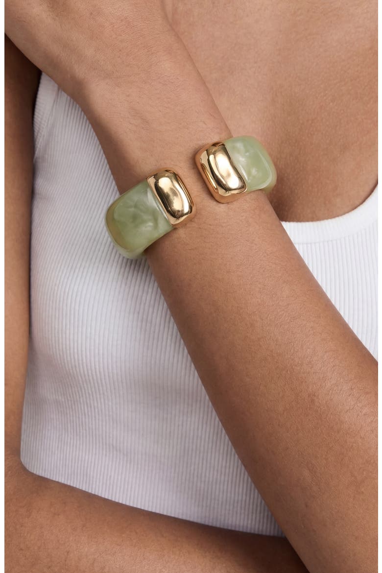Carved Relic Cuff, Alternate, color, OLIVE