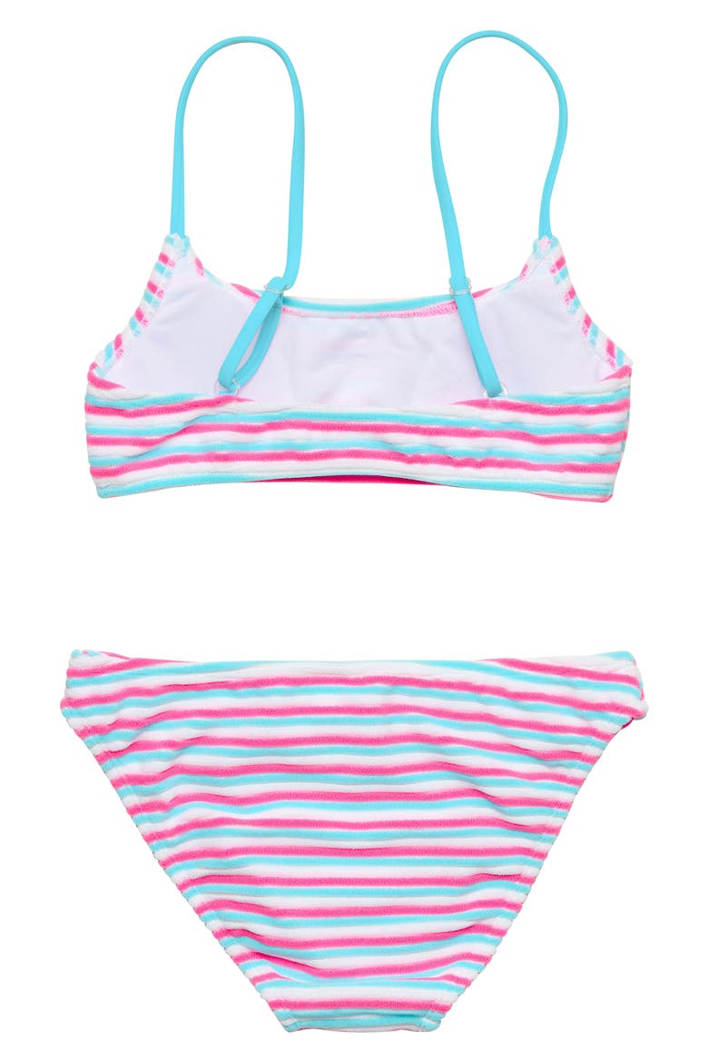 Kids' Sorbet Stripe Triangle Two-Piece Swimsuit, Alternate, color, PINK