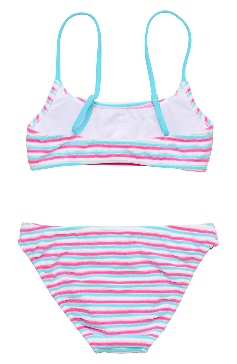 Snapper Rock Kids' Sorbet Stripe Triangle Two-Piece Swimsuit, Alternate, color, Pink
