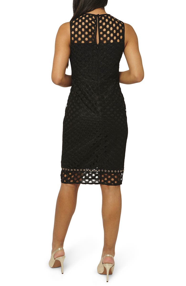 DOROTHY PERKINS Eyelet Lace Sheath Dress, Alternate, color, Black