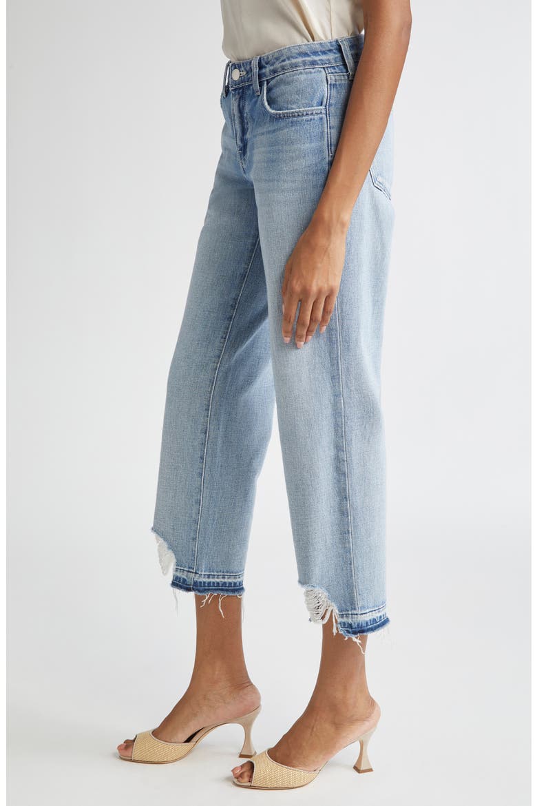 Blaine Low Rise Release Hem Crop Stovepipe Jeans, Alternate, color, ALBEE