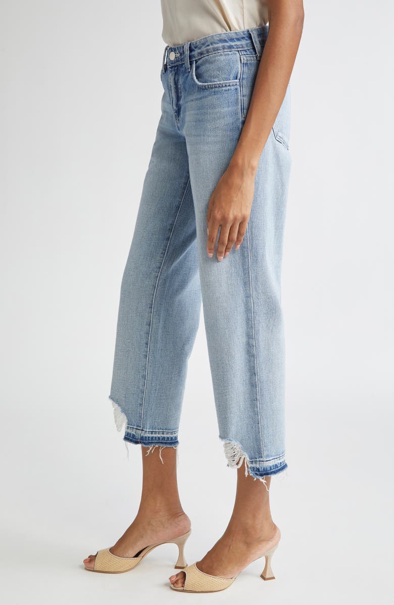 L'AGENCE Blaine Low Rise Release Hem Crop Stovepipe Jeans, Alternate, color, 