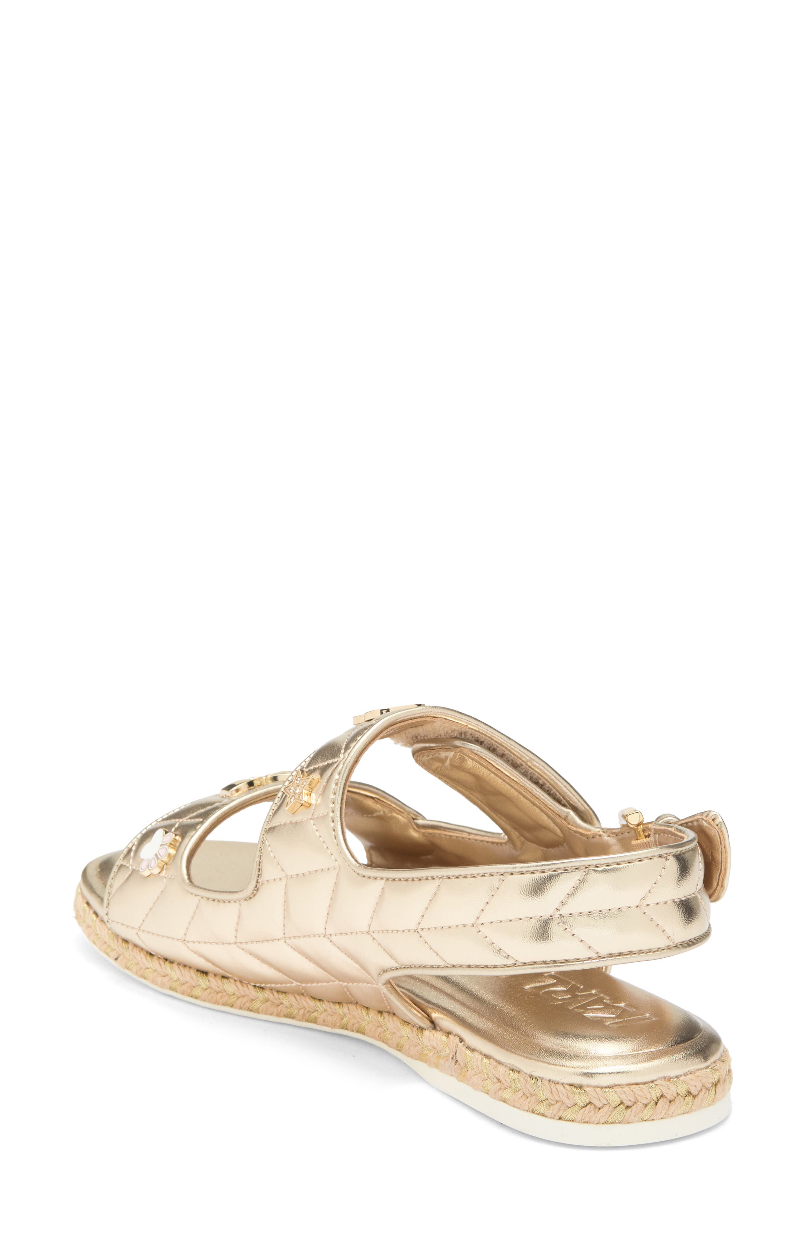 KARL LAGERFELD PARIS Charlay Macaron Espadrille Sandal, Alternate, color, White Gold