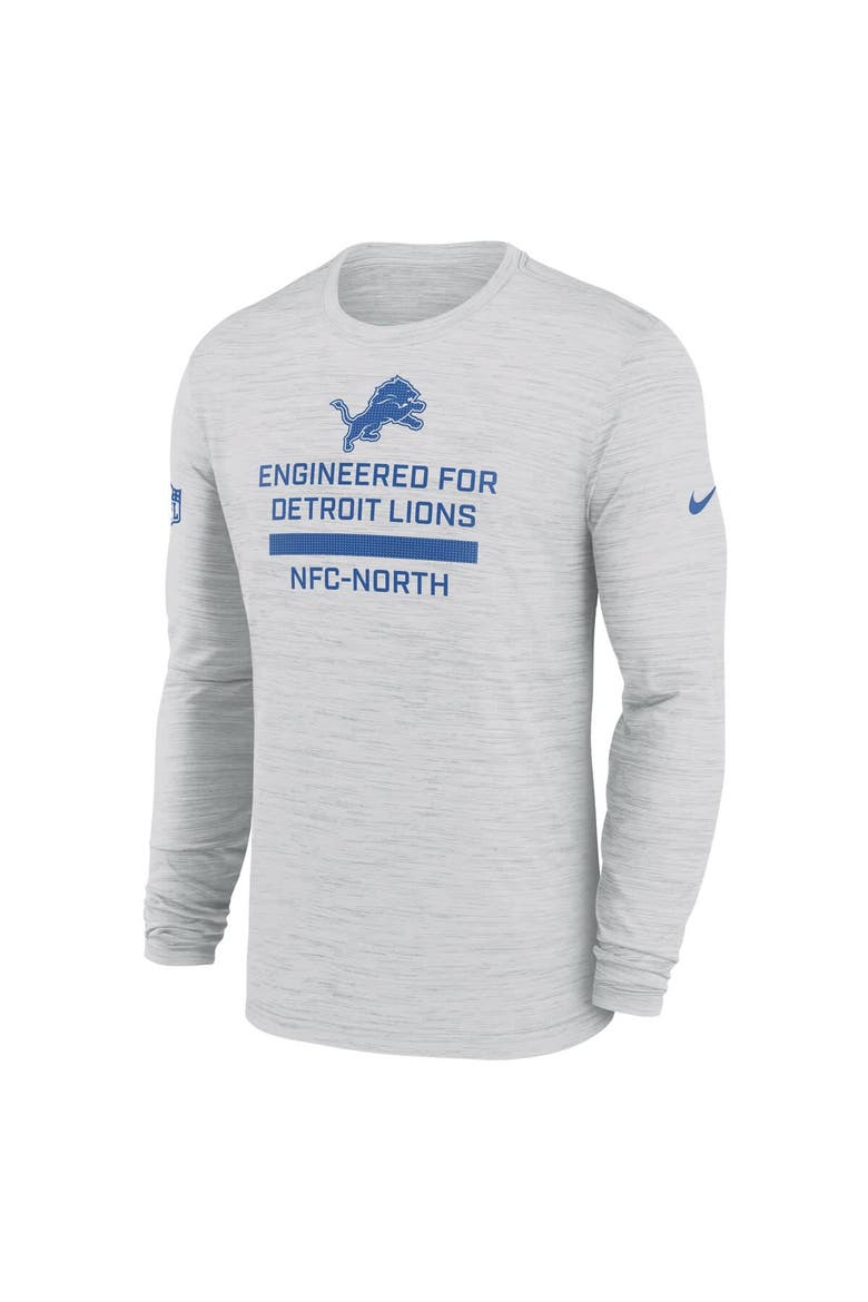 Men's Nike Ash Detroit Lions Sideline Velocity Performance Long Sleeve T-Shirt, Alternate, color, Ash