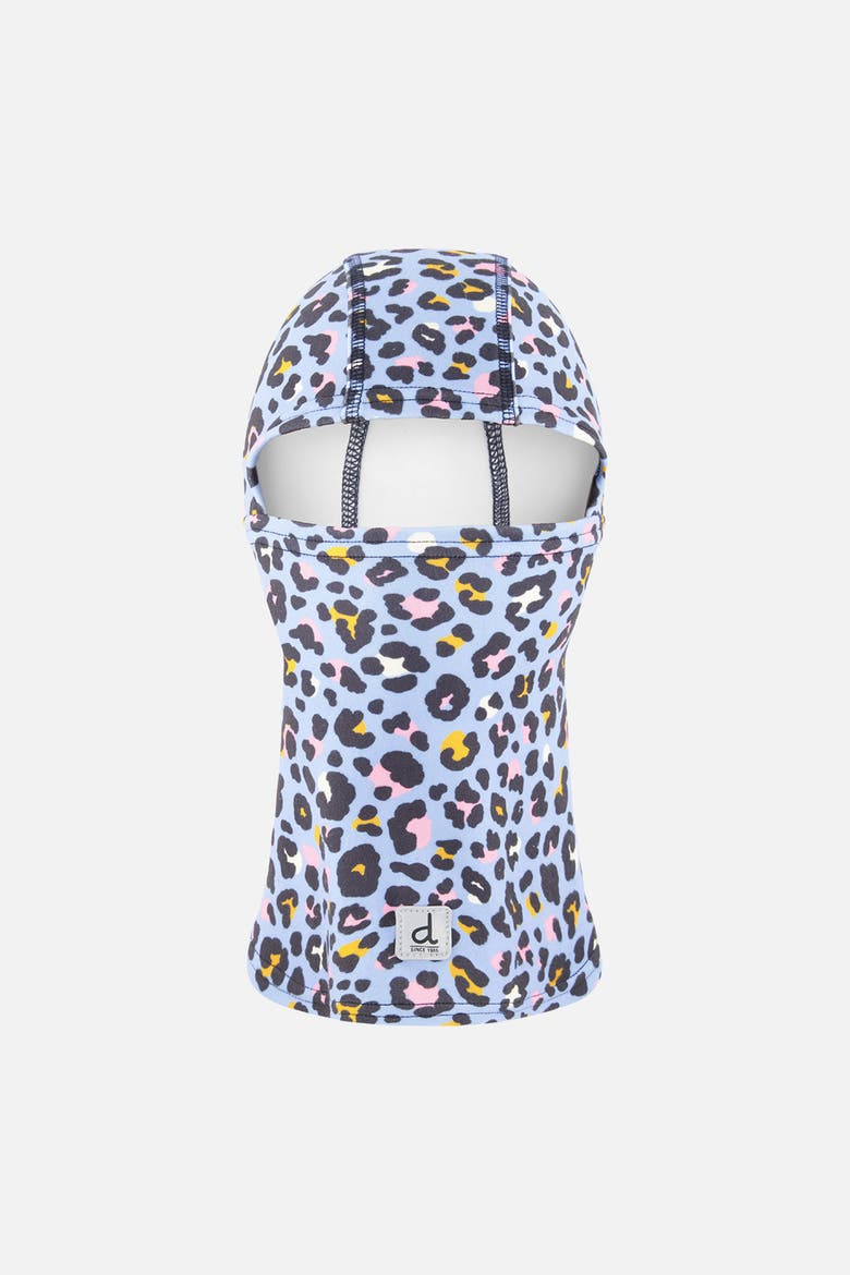 Leopard Brushed Jersey Reflective Stretch Balaclava, Main, color, Blue Leopard Print