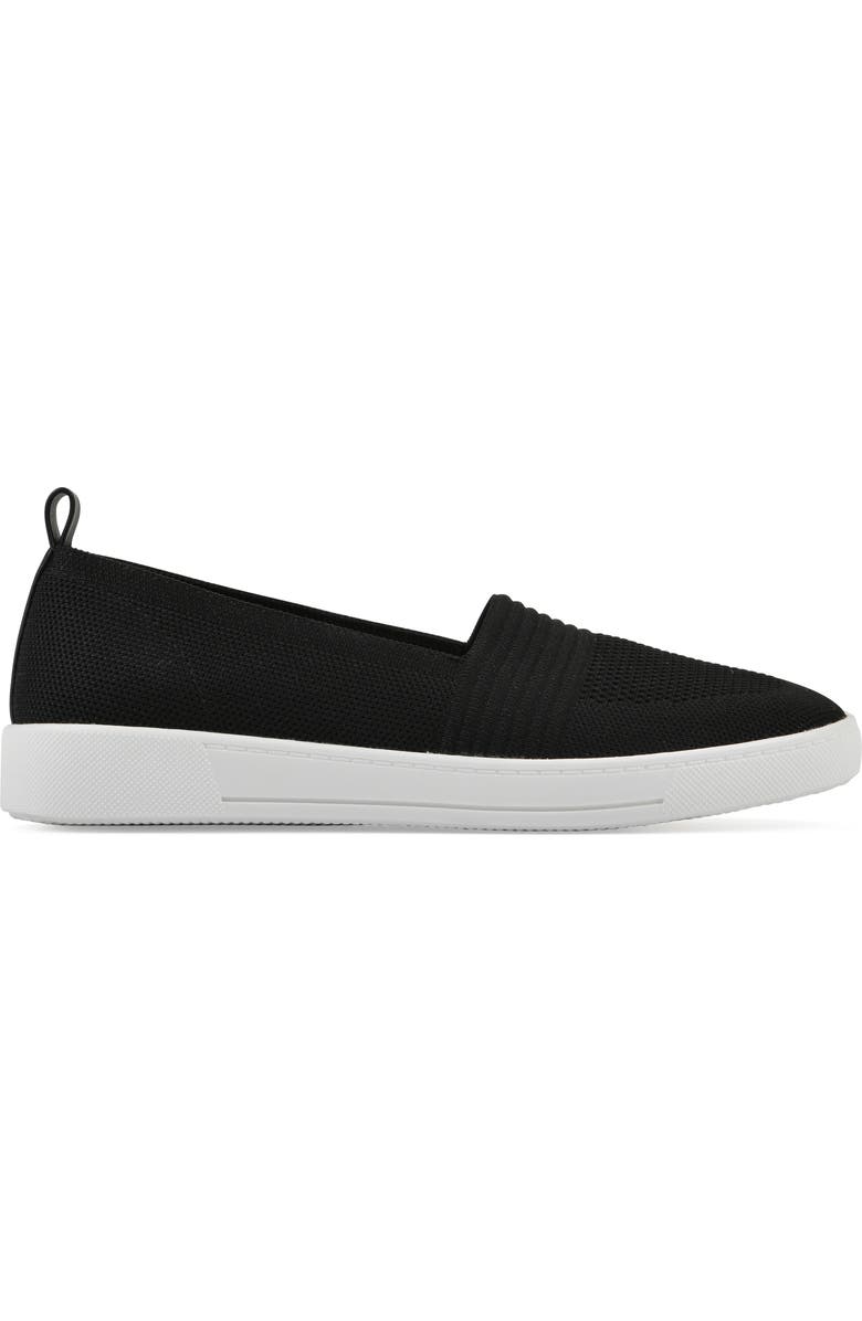 White Mountain Footwear Upright Woven Slip-On Sneaker, Alternate, color, Black Fabric