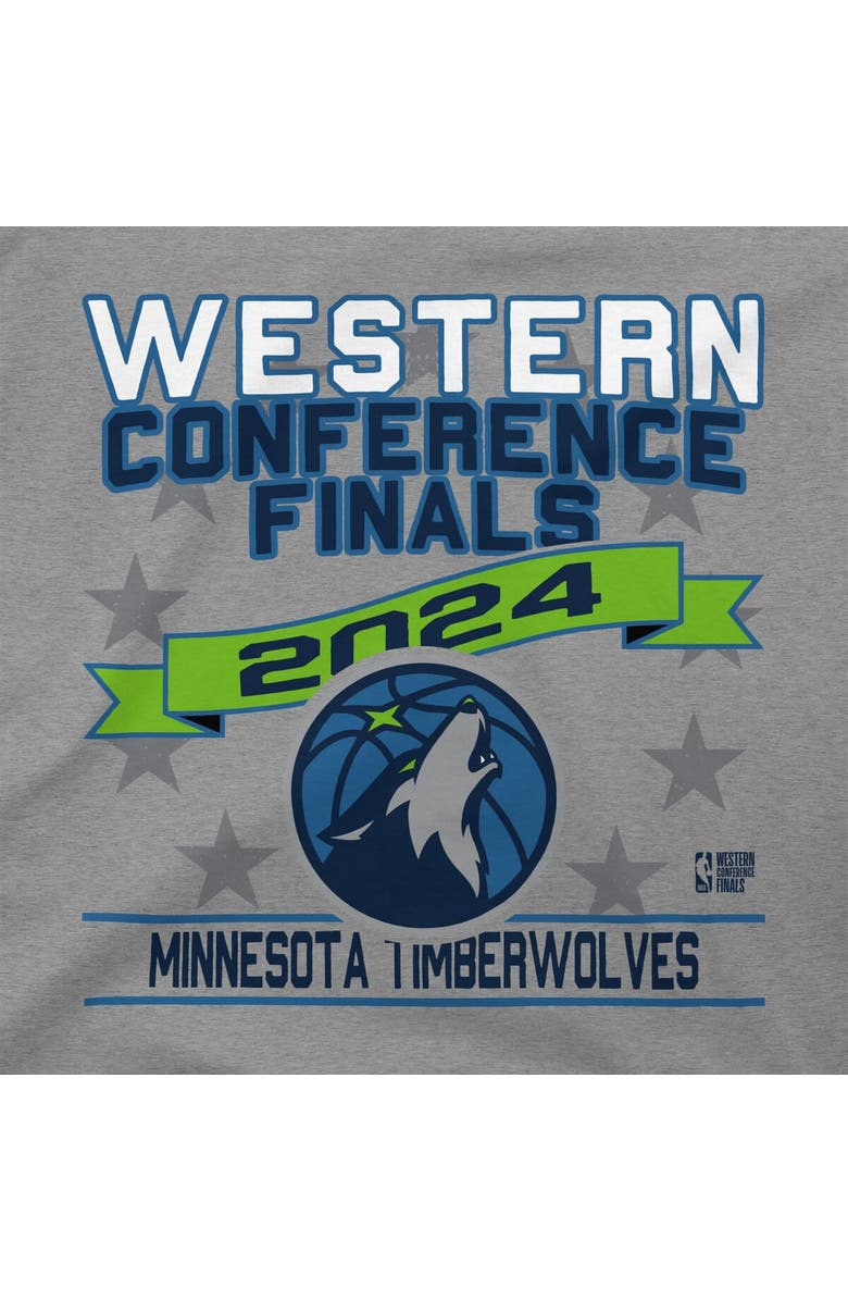 Stadium Essentials Unisex Stadium Essentials Heather Gray Minnesota Timberwolves 2024 Western Conference Finals T-Shirt, Alternate, color, 
