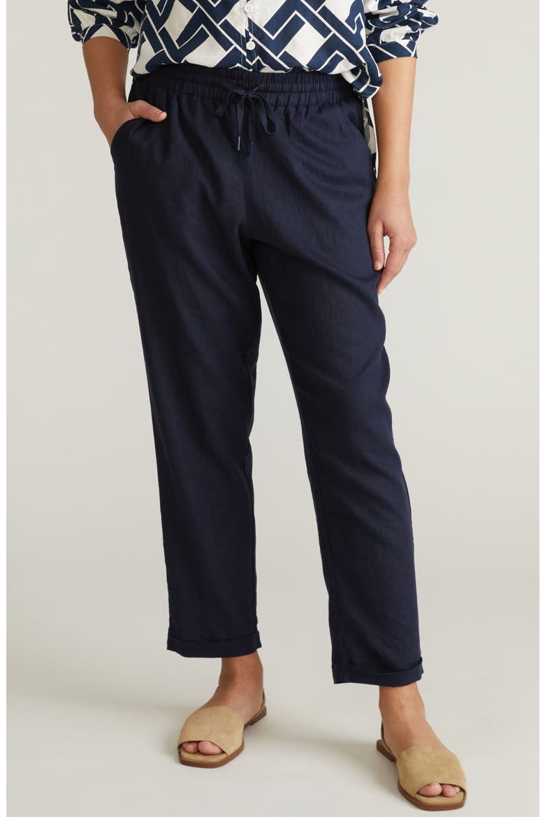Tapered Drawstring Pants, Main, color, NAVY BLUE