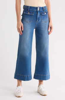 Dylan Braid Waist Wide Leg Jeans