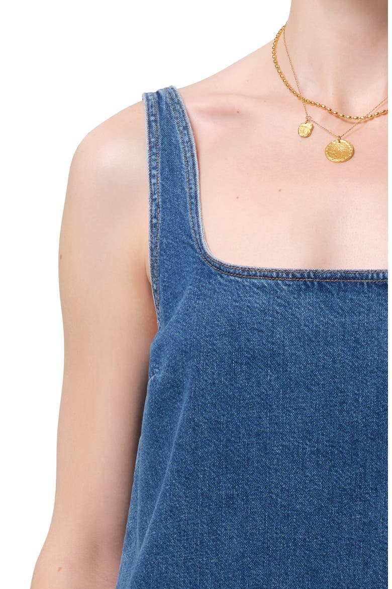 Silvana Sleeveless Denim Shift Minidress, Alternate, color, INDIGO