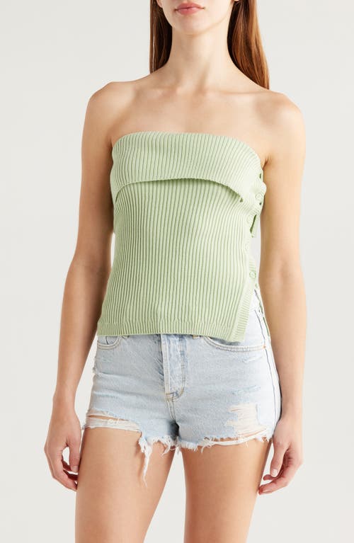 PACSUN PACSUN KATE SIDE BUTTON FOLDOVER RIB TUBE TOP 