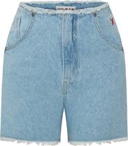 PCFG Cotton High Waist Denim Shorts