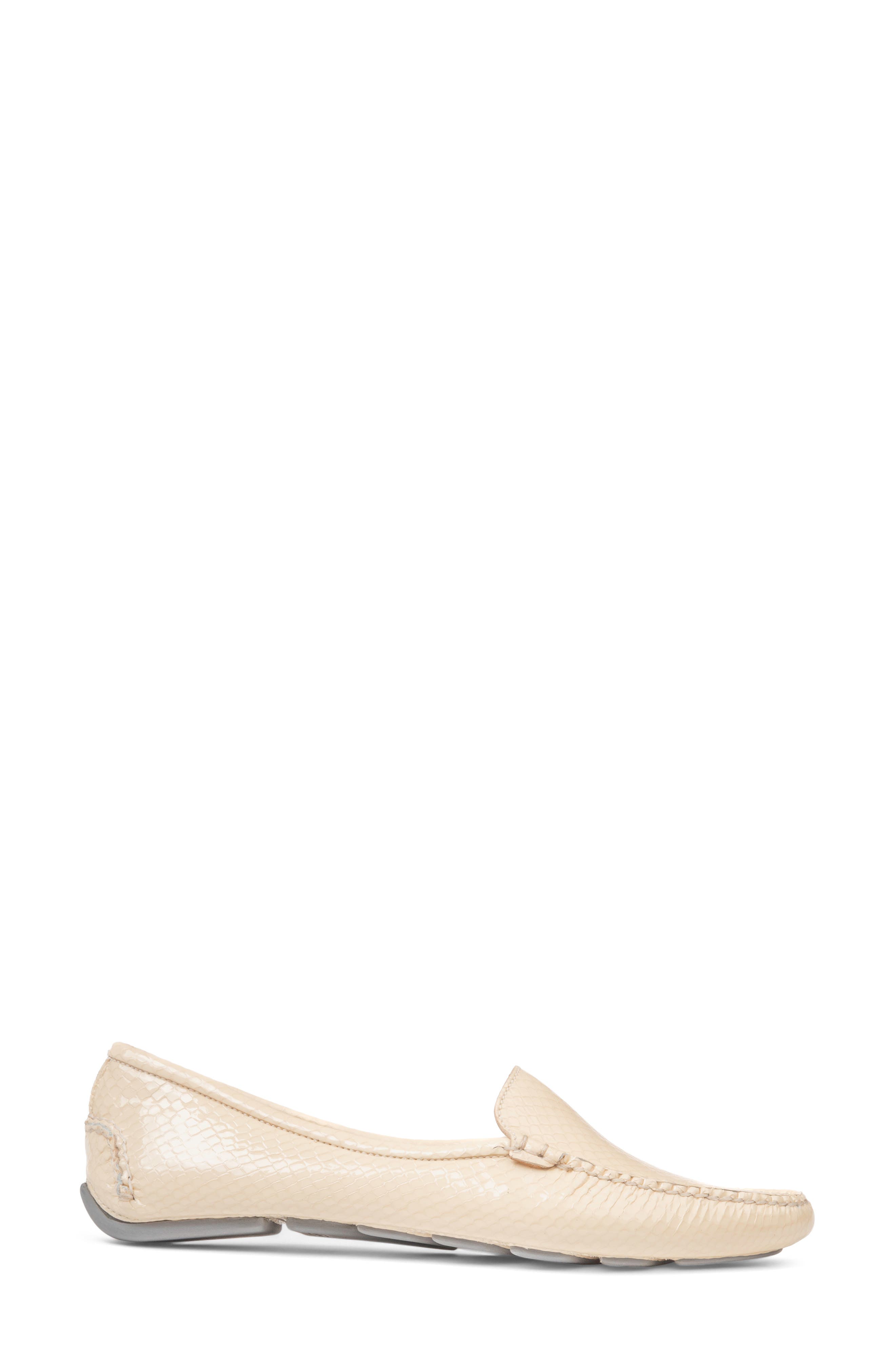 patricia green Jillian Snake Embossed Driving Shoe, Alternate, color, Cream Snake Leather