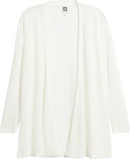 Anne Klein Texture Stitch Sheer Long Cardigan