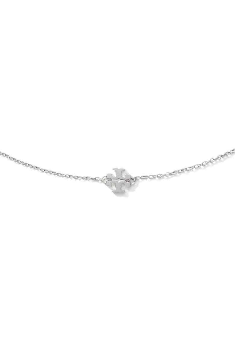 Tory Burch Delicate Icon Necklace, Alternate, color, Tory Silver