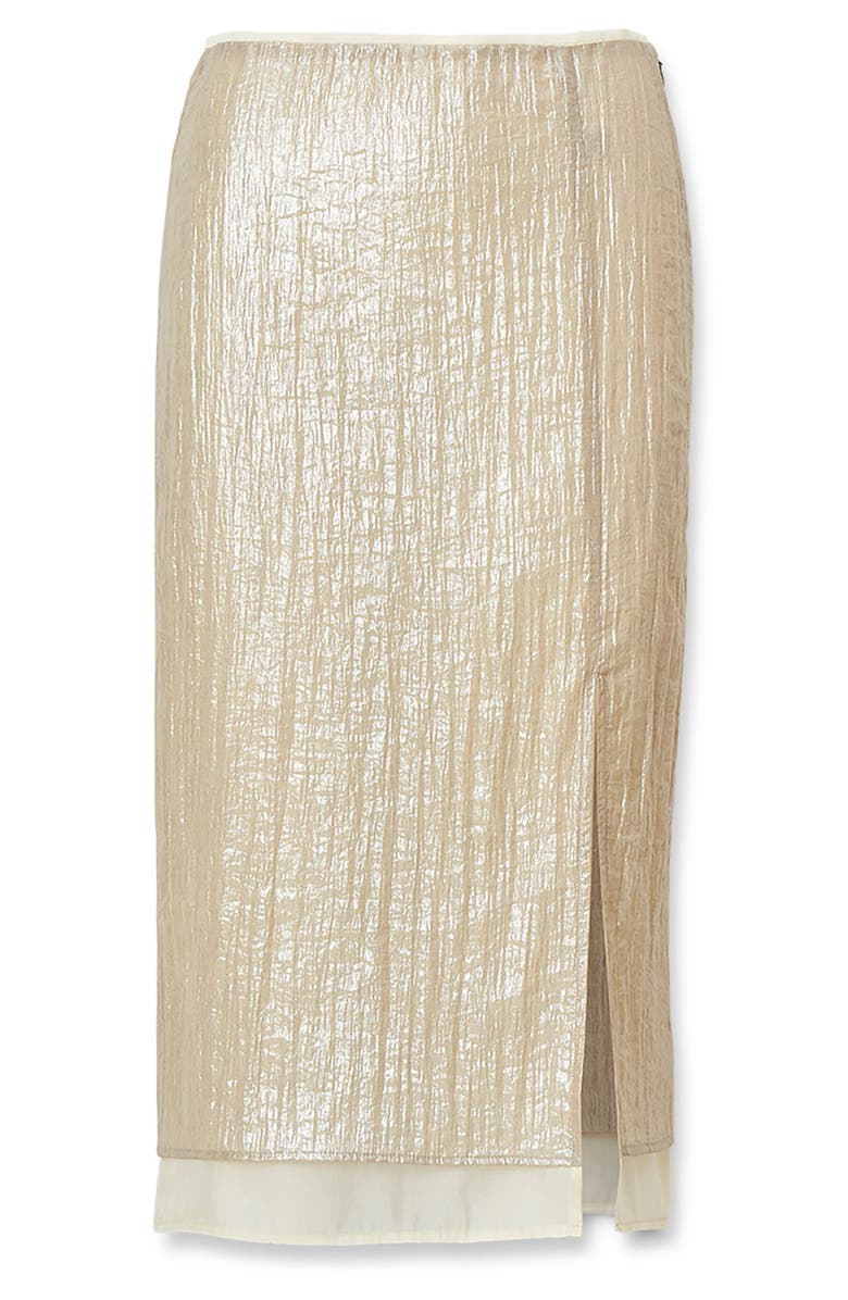 rag & bone Suki Metallic Midi Skirt, Alternate, color, Beige