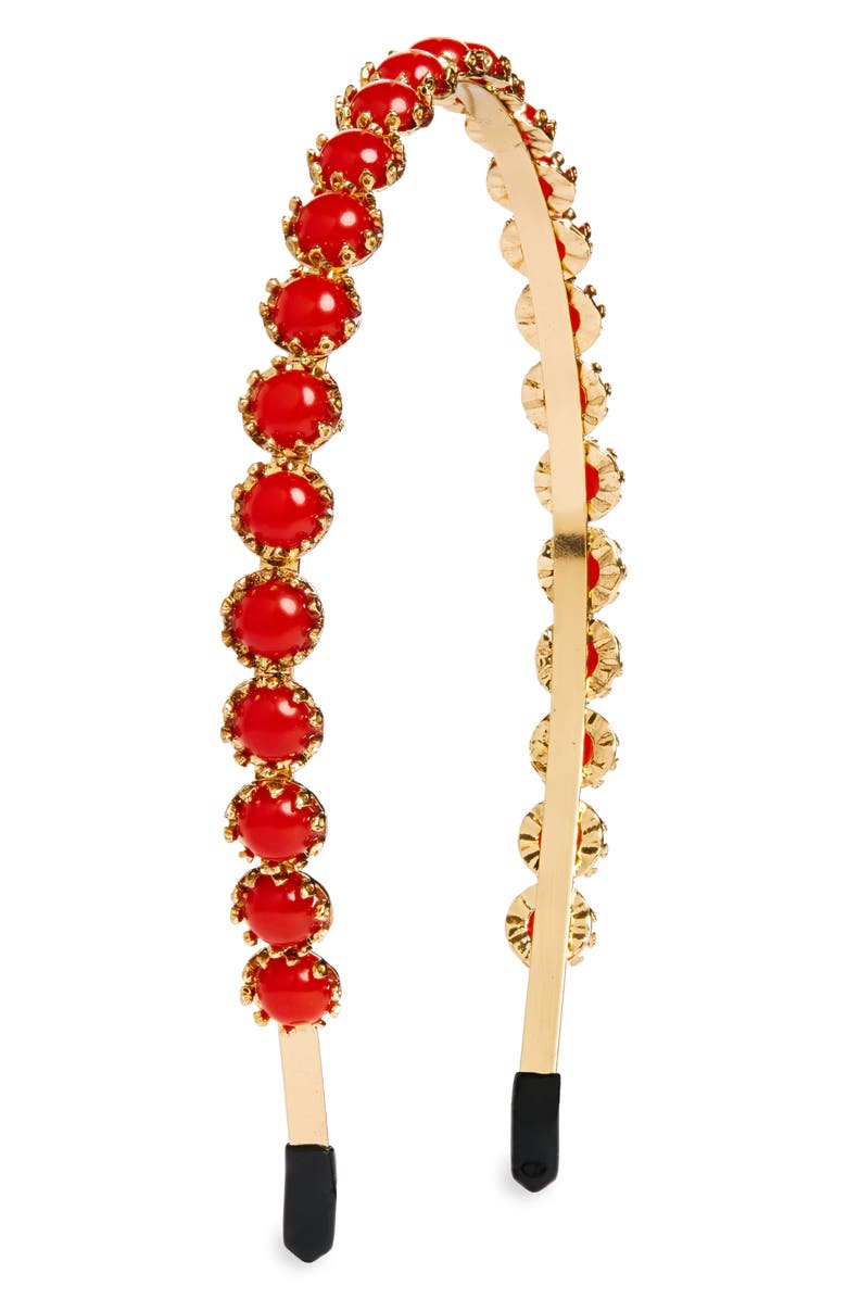 Tasha Stone Headband, Main, color, Gold Coral