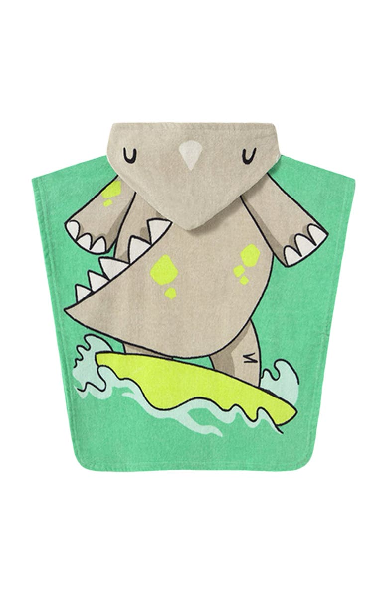 Mayoral Surfing Dinosaur Hoodie Towel, Alternate, color, 